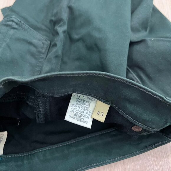 Rag & Bone Dark Green Wax Coated Cotton Jegging Denim Legging Jeans Pants - Picture 8 of 10